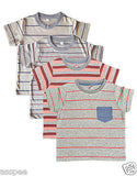Orange and Orchid Striped Cotton  Kids T-Shirt Pack of 4