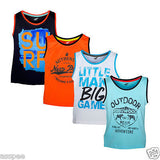 Antshrike Boys Printed Round Neck Cotton Sleeveless T-Shirt Pack of 4