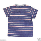 Orange and Orchid Cotton Striped  Pocket Kids T-shirt Pack of 2