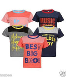 Luke and Lilly Boys Printed Round Neck Cotton Half Sleeve T-Shirt Pack of 5