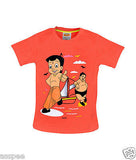 Chhota Bheem with Kalia Printed Round Neck Cotton Red T-Shirt for Baby Boy and G