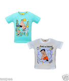 Chhota Bheem Printed Round Neck Cotton T-Shirt for Baby Boy and Girl Pack of 2