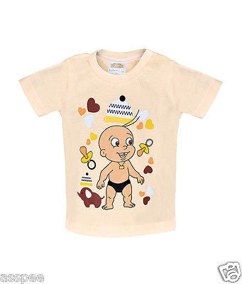 Chhota Bheem Fame Raju Printed Round Neck Cotton Orange T-Shirt for Baby Boy