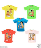Chhota Bheem Printed Round Neck Cotton T-Shirt for Baby Boy and Girl Pack of 5