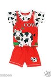 Antshrike Boys Cotton Printed Tshirts & Bottom Set-Red