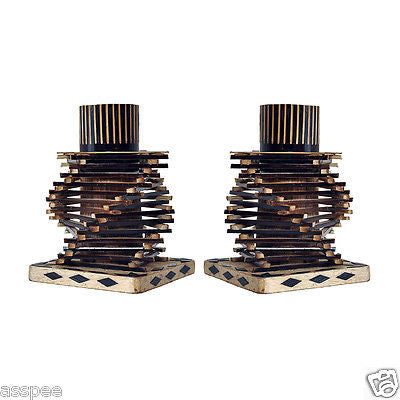 Luke and Lilly Bamboo Wire Craft Spiral Flower Stand and Candle Holder 2in1