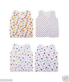 Orange and Orchid Printed Button Type Baby Jhabla Pack of 4 - White