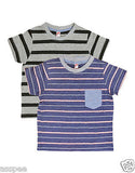 Orange and Orchid Kids Cotton Striped T-shirt Pack of 2