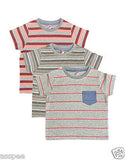 Orange and Orchid Kids Cotton Striped T-shirt Pack of 3