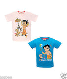Chhota Bheem Printed Round Neck Cotton T-Shirt for Baby Boy and Girl Pack of 2