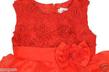 Luke and Lilly  Party wear Designer Princess Girls Frock-Red