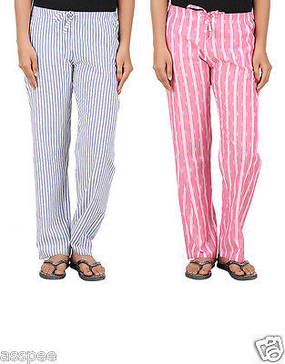 Antshrike Pack of 2 Cotton Woven Women Pyjama Nightwear Pant