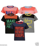 Luke and Lilly Boys Printed Round Neck Cotton Half Sleeve T-Shirt Pack of 5