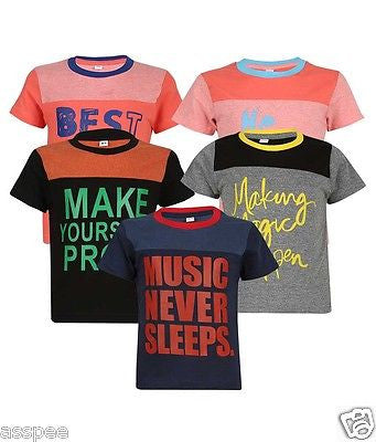 Luke and Lilly Boys Printed Round Neck Cotton Half Sleeve T-Shirt Pack of 5