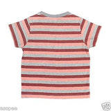 Orange and Orchid Cotton Striped  Pocket Kids T-shirt Pack of 2