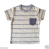 Orange and Orchid Cotton Striped  Pocket Kids T-shirt Pack of 2