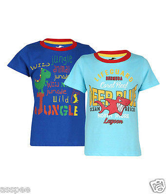 Antshrike Boys Printed Round Neck Cotton Half Sleeve T-Shirt Pack of 2