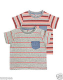 Orange and Orchid Kids Cotton Striped T-shirt Pack of 2