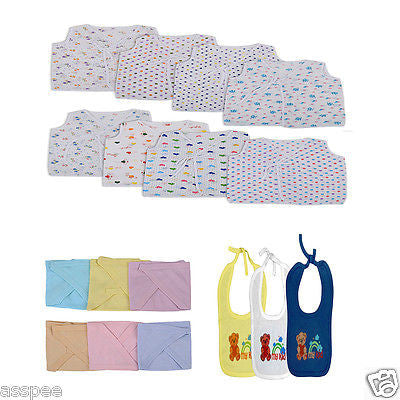 MYKID Combo Gift Set of Baby Jabla Nappies and Bibs for Just Born