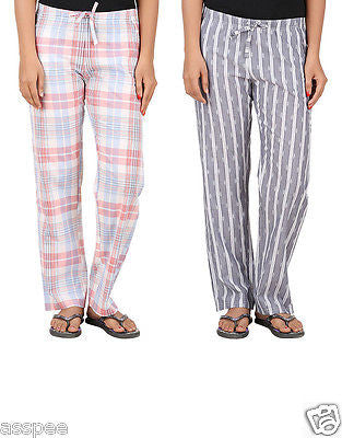 Antshrike Pack of 2 Cotton Woven Women Pyjama Nightwear Pant