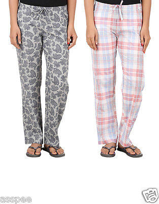 Antshrike Pack of 2 Cotton Woven Women Pyjama Nightwear Pant