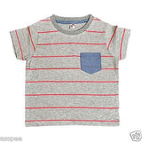 Orange and Orchid Cotton Striped Pocket Kids T-shirt Pack of 3