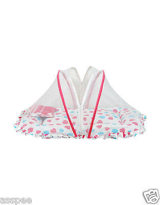 Orange and Orchid Polka Dot Print Baby Sleeping Bag and Carrier Bed - Pink