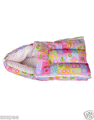 Orange and Orchid Polka Dot Print Baby Sleeping Bag and Carrier Bed - Pink