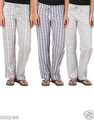 Antshrike Pack of 3 Cotton Woven Women Pyjama Nightwear Pant