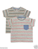 Orange and Orchid Kids Cotton Striped T-shirt Pack of 2