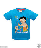 Chhota Bheem with Raju Printed Round Neck Cotton Blue T-Shirt for Baby Boy