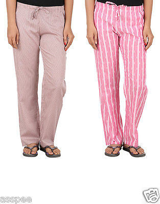 Antshrike Pack of 2 Cotton Woven Women Pyjama Nightwear Pant
