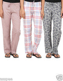 Antshrike Pack of 3 Cotton Woven Women Pyjama Nightwear Pant