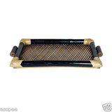 Luke and Lilly Royal Touch Embellished Bamboo Pipe Tea Tray Black