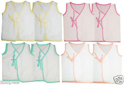 MYKID Printed Button Down Baby Jhabla  Pack of 8 - White