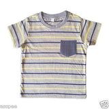 Orange and Orchid Cotton Yellow Striped Pocket Kids T-shirt