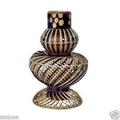 Luke and Lilly Bamboo Craft Candle Holder and Flower Vase 2in1