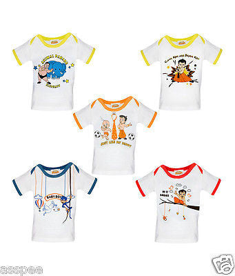 Chhota Bheem Printed Round Neck Cotton T-Shirt for Baby Boy and Girl - Pack of 5