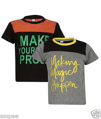 Luke and Lilly Boys Printed Round Neck Cotton Half Sleeve T-Shirt Pack of 2
