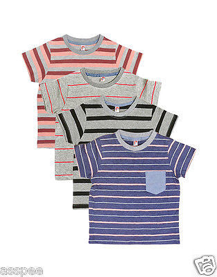 Orange and Orchid Kids Cotton Striped T-shirt Pack of 4