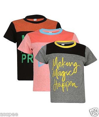Luke and Lilly Boys Printed Round Neck Cotton Half Sleeve T-Shirt Pack of 3