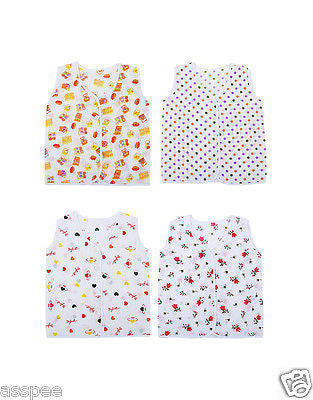 Orange and Orchid Printed Button Type Baby Jhabla Pack of 4