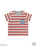 Orange and Orchid Kids Cotton Striped Boys T-shirt
