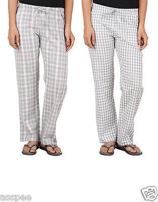 Antshrike Pack of 2 Cotton Woven Women Pyjama Nightwear Pant