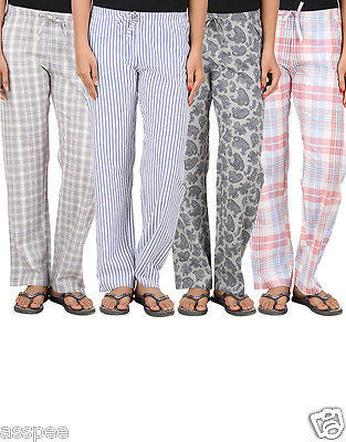 Antshrike Pack of 3 Cotton Woven Women Pyjama Nightwear Pant