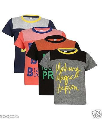 Luke and Lilly Boys Printed Round Neck Cotton Half Sleeve T-Shirt Pack of 4