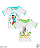 Chhota Bheem Printed Round Neck Cotton T-Shirt for Baby Boy and Girl - Pack of 2