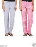 Antshrike Pack of 2 Cotton Woven Women Pyjama Nightwear Pant