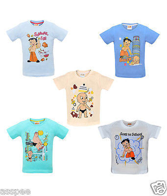 Chhota Bheem Printed Round Neck Cotton T-Shirt for Baby Boy and Girl Pack of 5