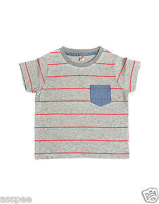 Orange and Orchid Kids Cotton Striped Boys T-shirt